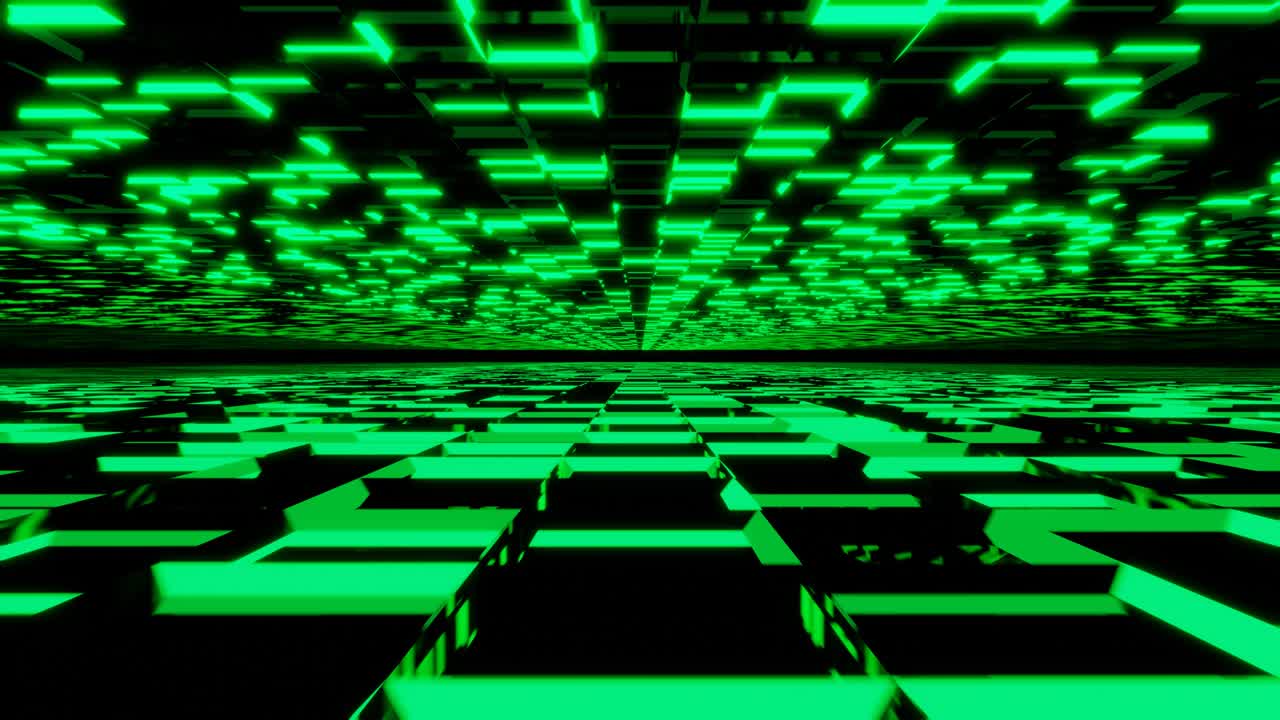 vuelo abstracto en un corredor futurista. video 4k