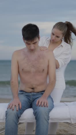 outdoor beach massage session