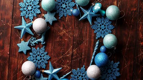 blue decorative snowflakes and balls