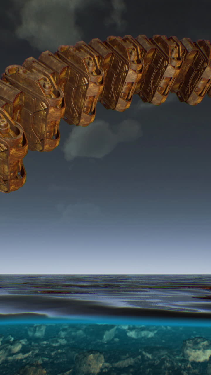 Sparking oceanic mysteryan enigmatic alien spaceship emerges from the ocean waves