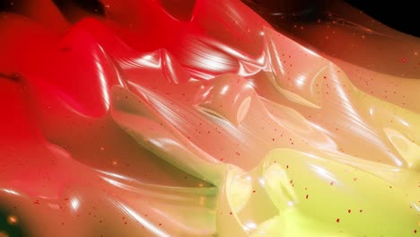 abstract 3d feestelijke achtergrond als oppervlak van zoetheid met prachtige golven lopen op zeer glanzend, glanzend oppervlak met gloeiende glitter, heldere vonken, heldere kleur gradiënt. 4k loop animatie