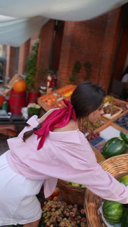 woman shopping at a street market