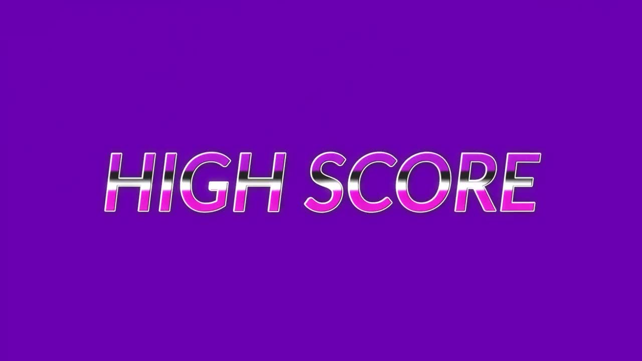 Animation of high score text over abstract pattern