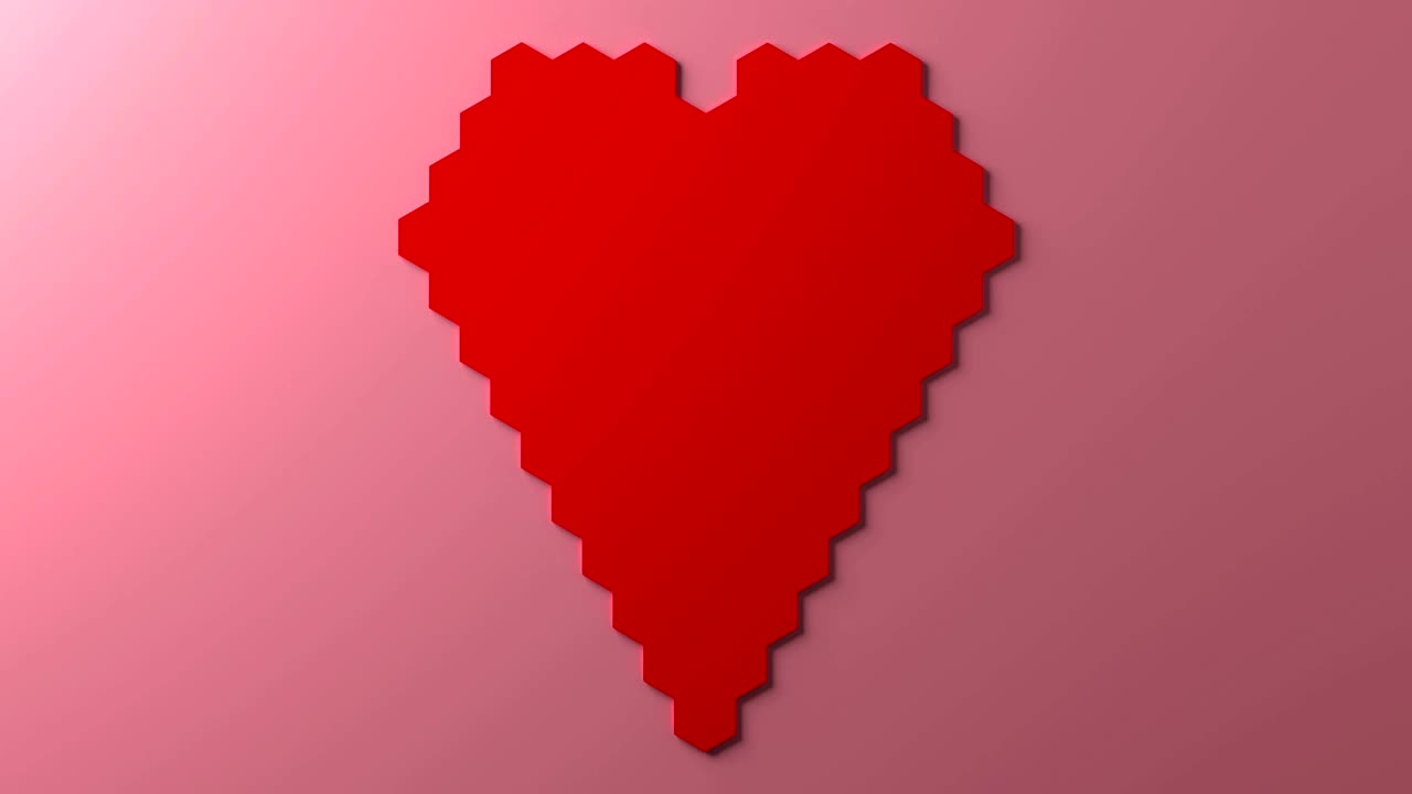 imágenes de animación de ultra alta resolución de patrón de panal rojo pulso del ritmo cardíaco en forma de corazón, treinta fotogramas por segundo