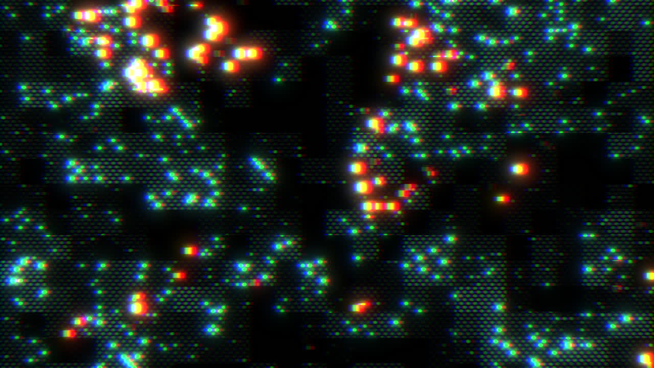 visualización digital vibrante de cuadrícula de puntos de colores brillantes