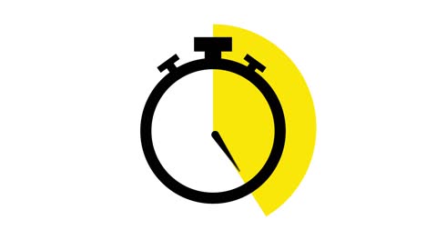 stopwatch flat animation icon design moving arrows on white background.