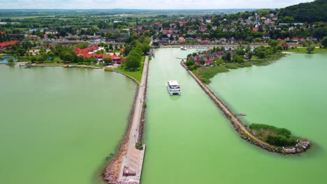 fonyód, hungary sailing yachts in the port of fonyód, on lake balaton in hungary, sailing ship drone