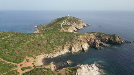 capo malfatano beach at teulada, south coast of sardinia, italy - 4k aerial