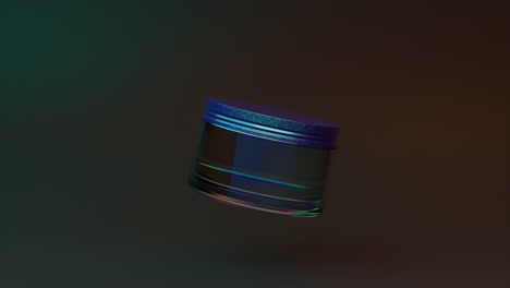 rendering en 3d de un frasco de cosméticos iridescente