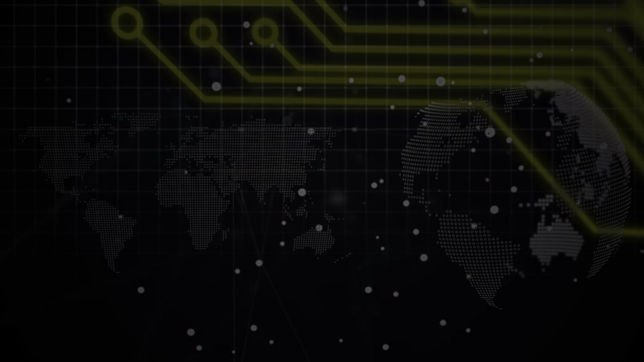 Animation of globe and spots over shapes