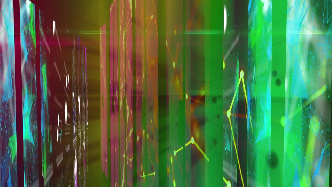 animación de formas que se mueven sobre un fondo negro