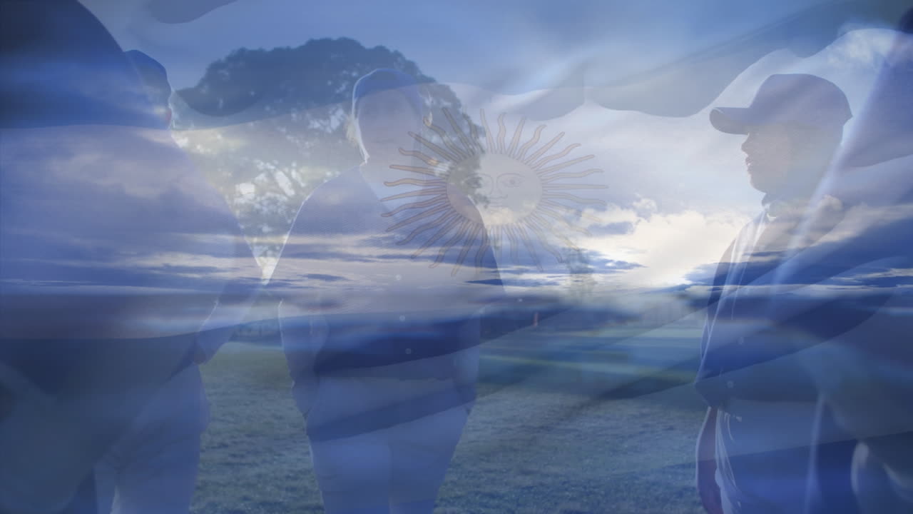 다양한 여성 럭비 선수 위에 아르헨티나  ⁇ 발의 애니메이션