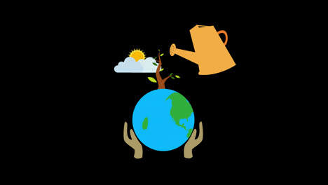 Ökologie-Wachsende-Pflanze-Zeitraffer-Wachsen-Geschäftskonzept-Animationsschleife-Bewegungsgrafikvideo-Transparenter-Hintergrund-Mit-Alphakanal