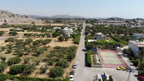 road drone shot in rhodes, greece