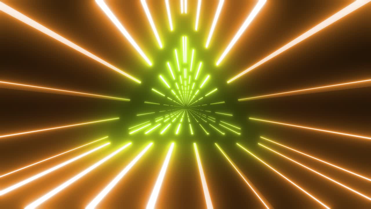 túnel de triángulo de neón brillante