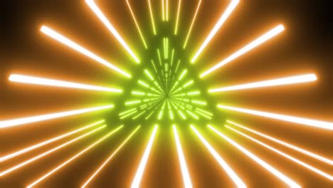 túnel de triángulo de neón brillante