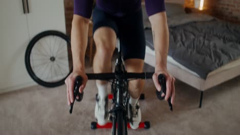 man indoor cycling workout