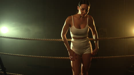 woman in boxing ring