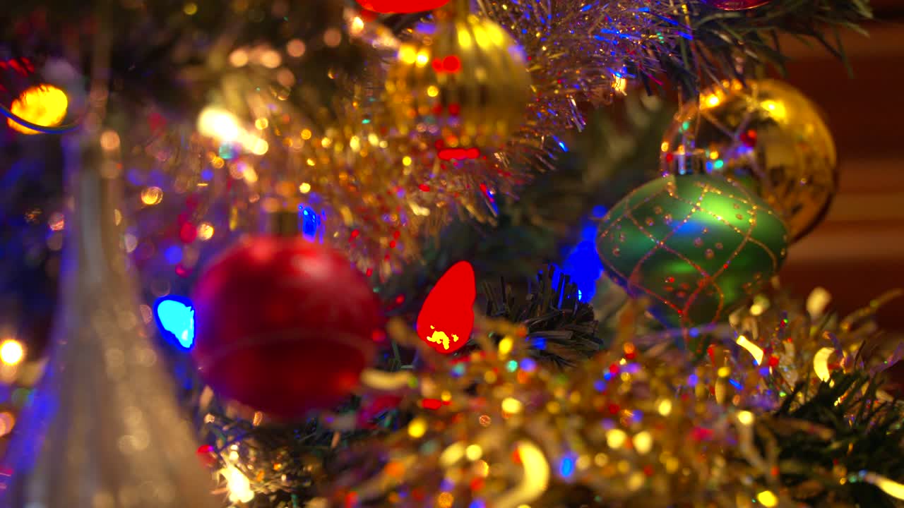 adornos de árbol de navidad cambio de enfoque 4k uhd