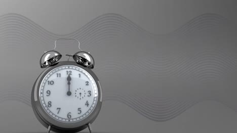 animación del reloj despertador moviéndose sobre un fondo gris