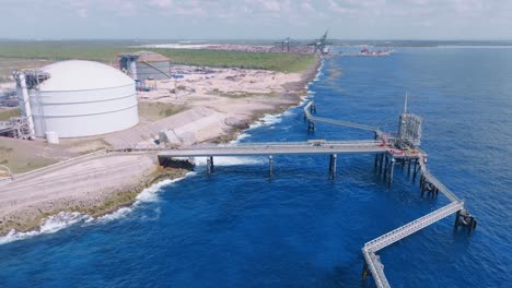 private port of aes andres power plant on caribbean coastline