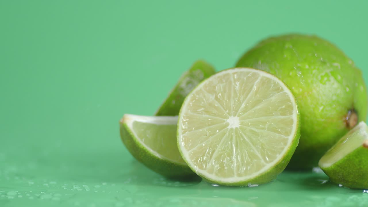 limón jugoso con gotas de agua y vapor fresco.