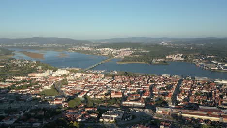 Cityscape of Viana do Castelo, Portugal, with river views, under clear sky