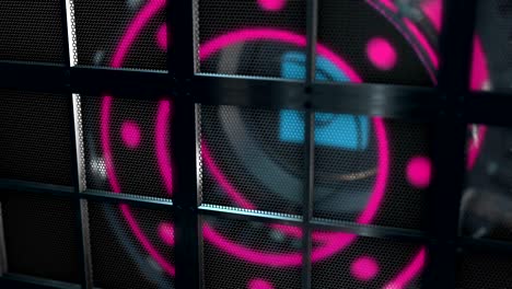 turbine engine test in steel cage 3d concept video animation loop
