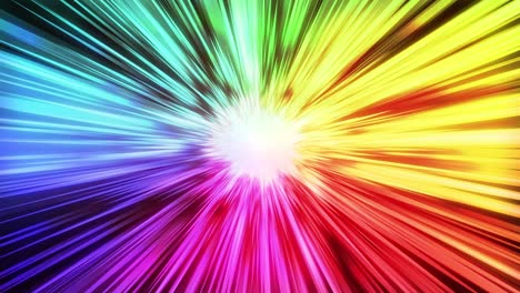 colorful gradient speed lines animation. radial loop background