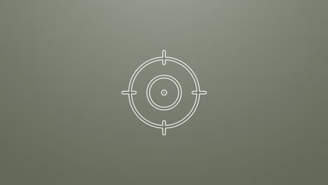 4k animation of target viewfinder icon. particles animate symbol in composition and explosion. two background version: full color and transparent isolated alpha channel.