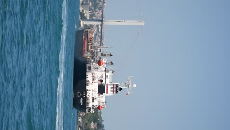 cargo ship in the bosphorus strait