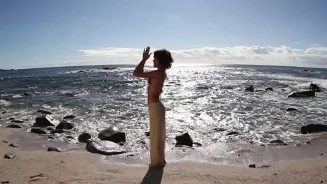 woman relaxing on beach 0 90