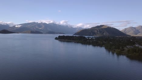 aerial view of wanaka lake in new zealand