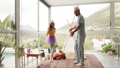 fantasy, dance and a dad with his daughter for fun