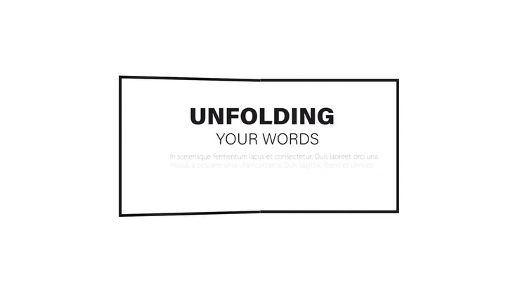 Animated Geometric Shapes Unfolding to Reveal Text Boxes