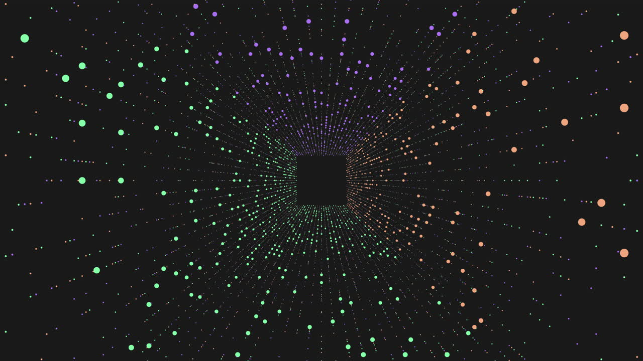 un laberinto monocromático en espiral con puntos de colores