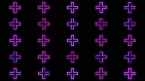 Purple-Plus-icons-pattern-in-rows-on-black-gradient