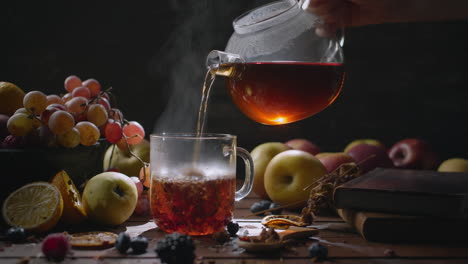 homey still life with hot tea