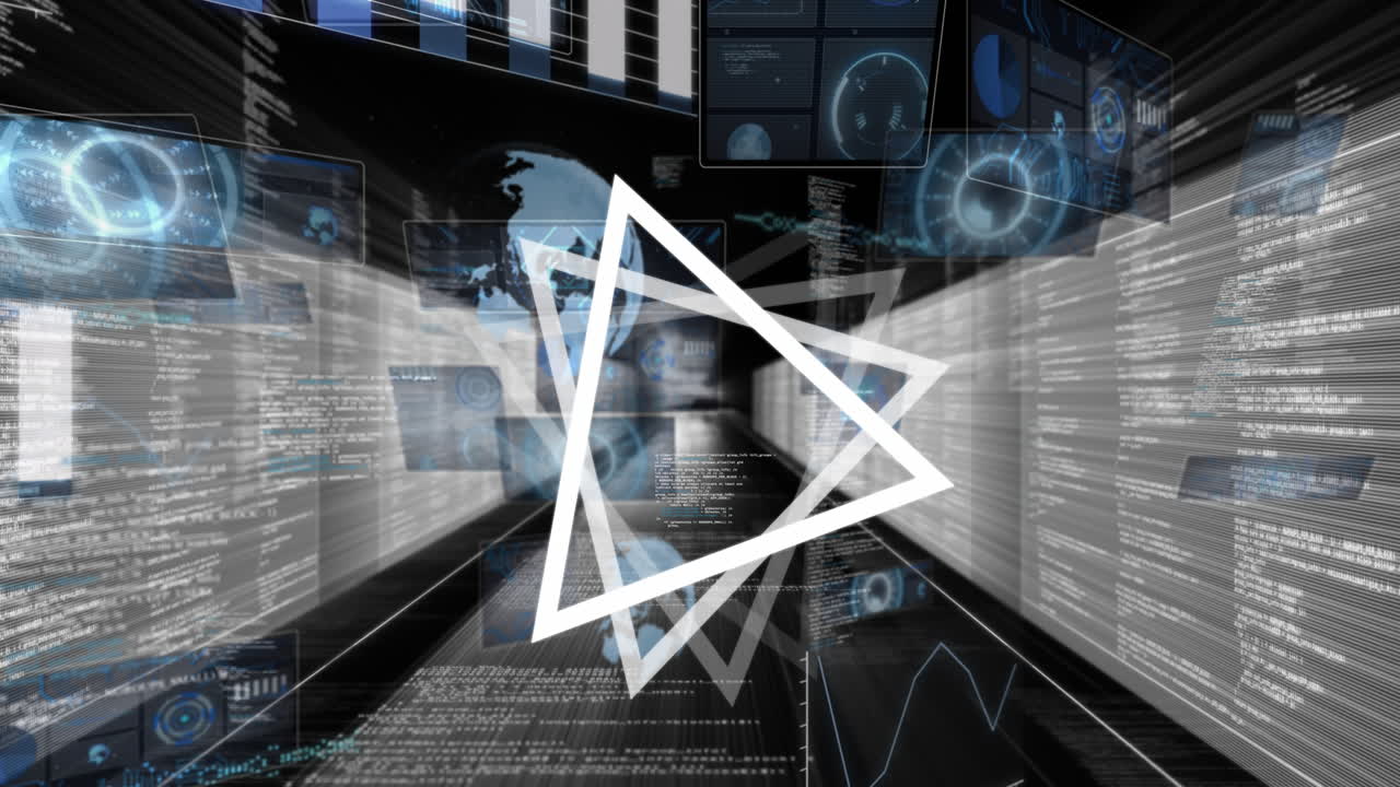 animazione dell'elaborazione dei dati su server informatici