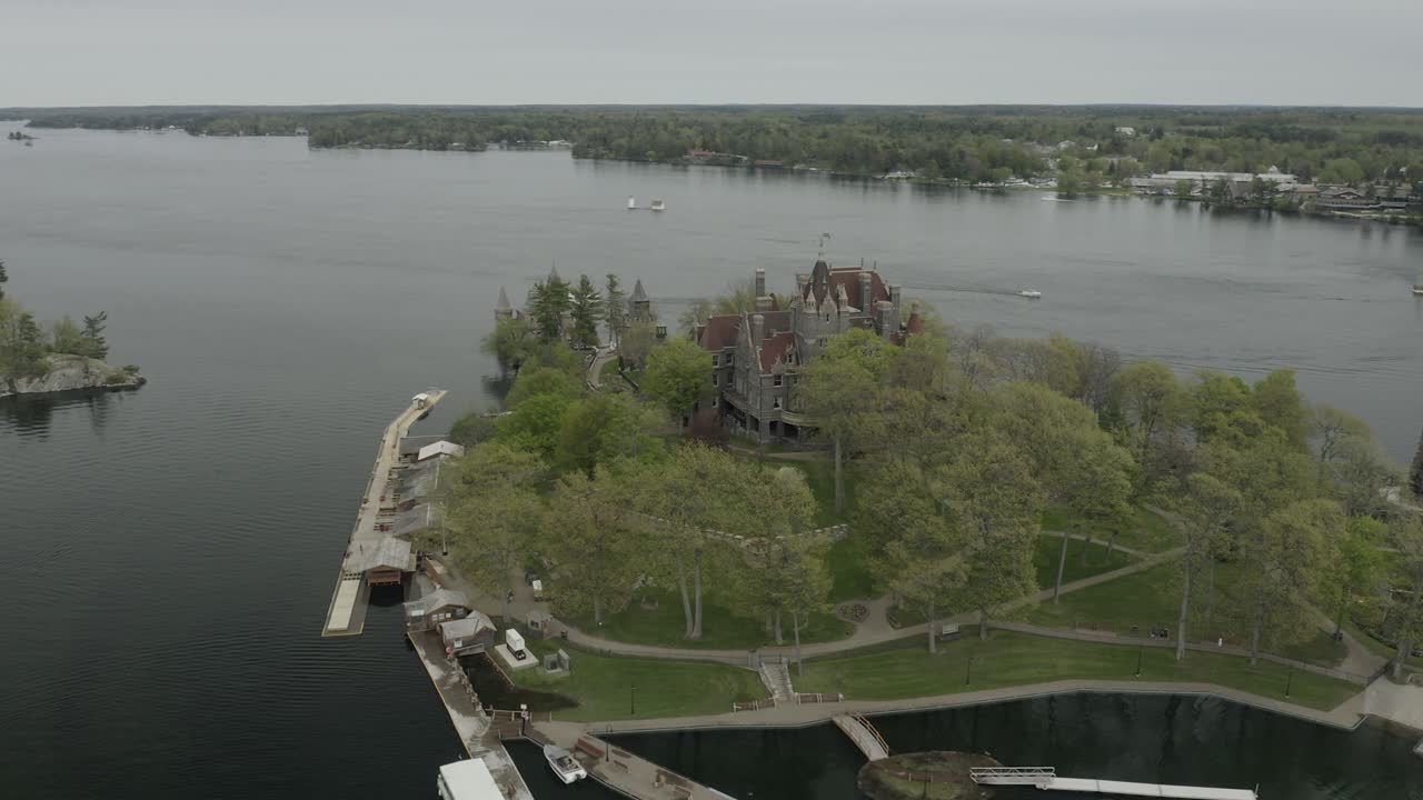 Aerial View of Boldt Castle on Heart Island, Thousand Islands