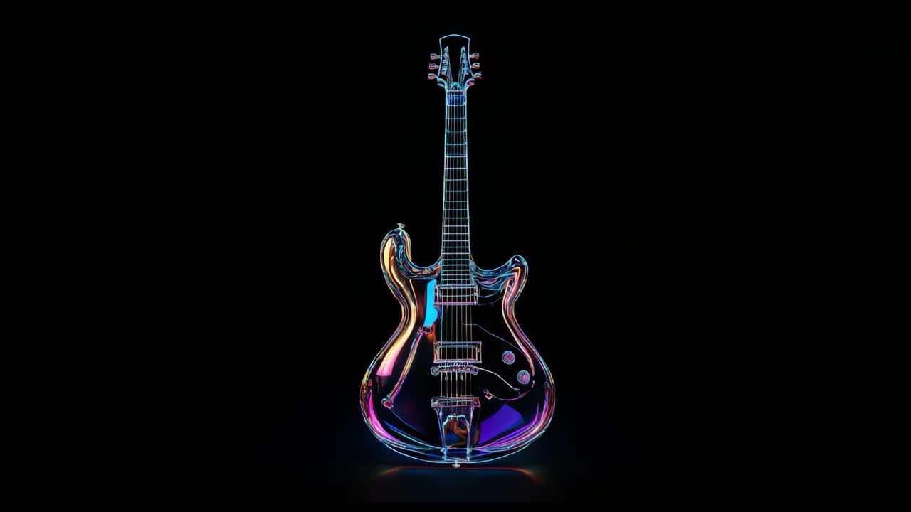 Renkli Holografik Elektro Gitar