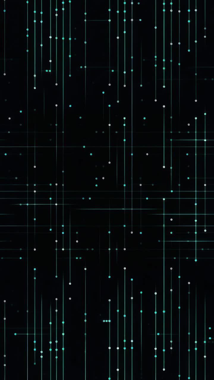 Futuristic digital grid with glowing lines on a black background