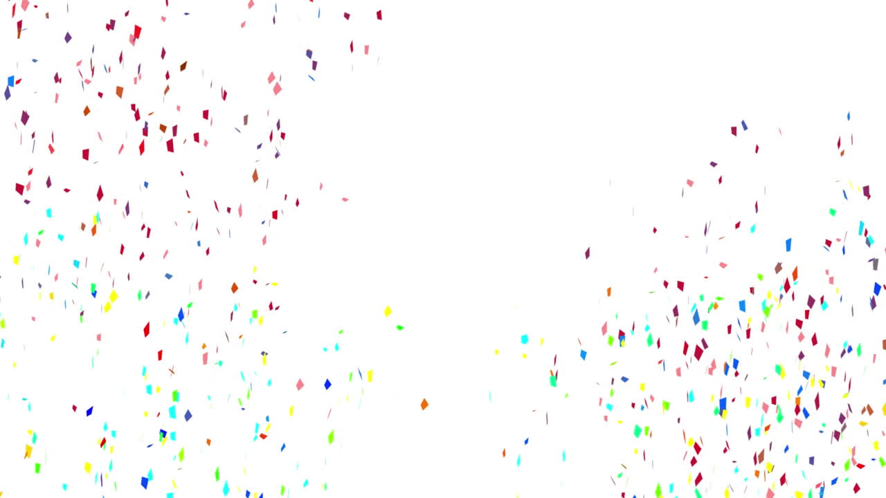 animación de confeti colorido que cae sobre un fondo blanco