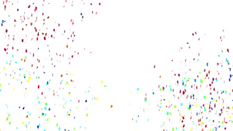 animación de confeti colorido que cae sobre un fondo blanco