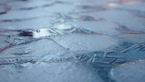 close up of frozen water surface