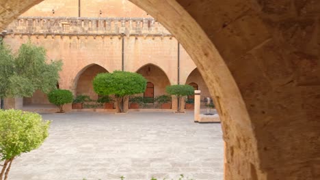 inner yard of the mor hananyo monastery in mardin, eastern turkey