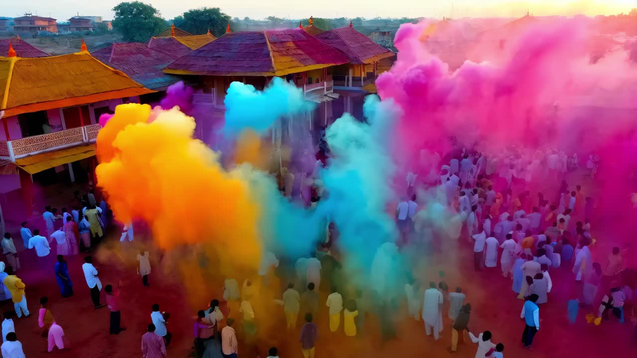 Celebrazione di Holi in India