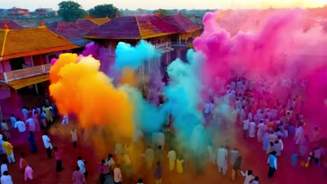 célébration de holi en inde