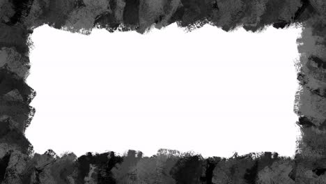 borde gris y negro pintado en bruto, animación de movimiento de parada en un fondo blanco
