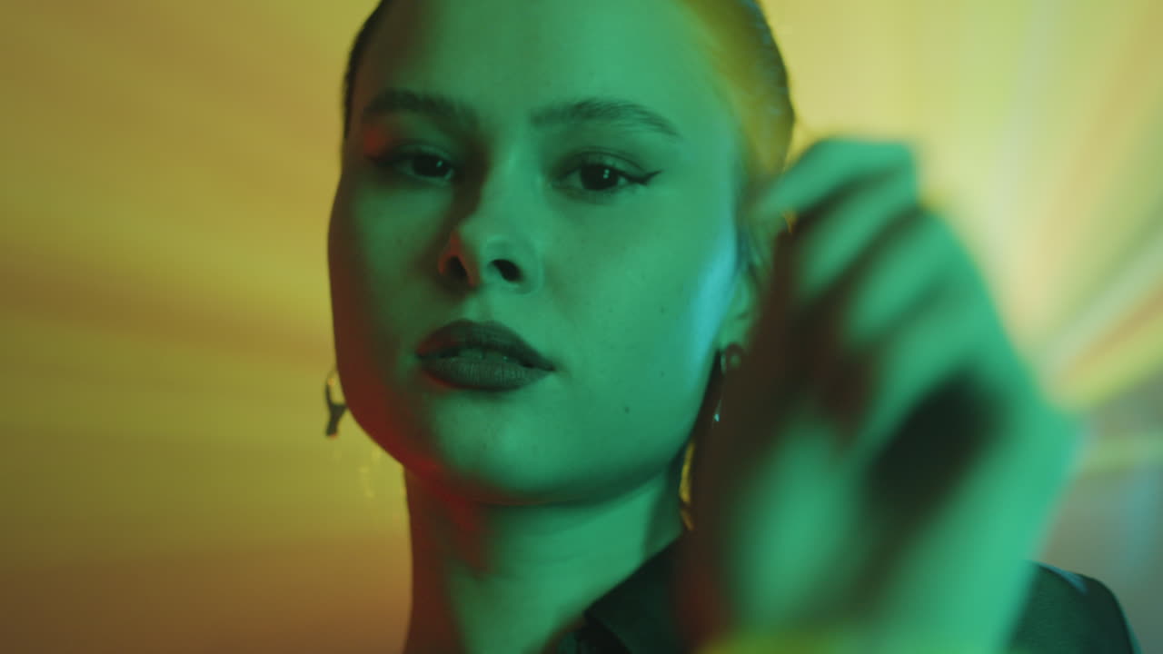 primer plano, de, mujer bailando